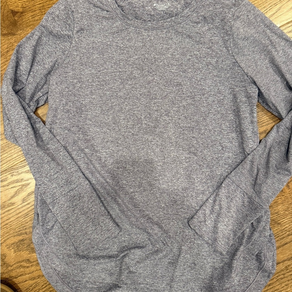 Athleta Heathered Dark Purple/Gray Long Sleeve Uptempo Shirt